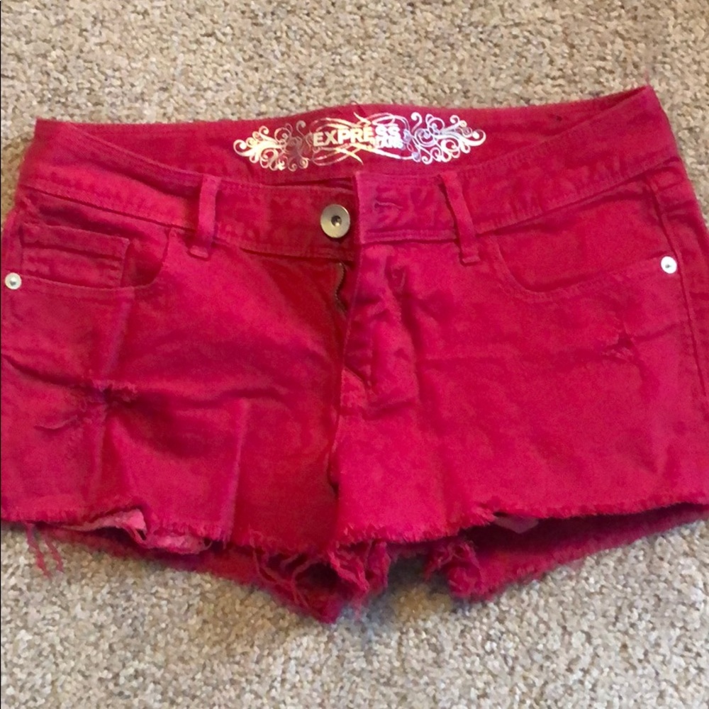 Express Jean shorts with distressed touches